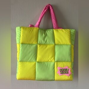 Pink and Yellow Checkered Tote Bag